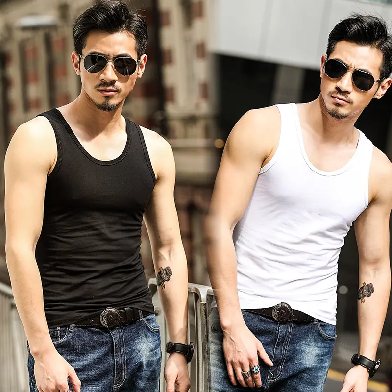 Men's Slim Fit Black Sleeveless Vest Summer Wear - Image 6