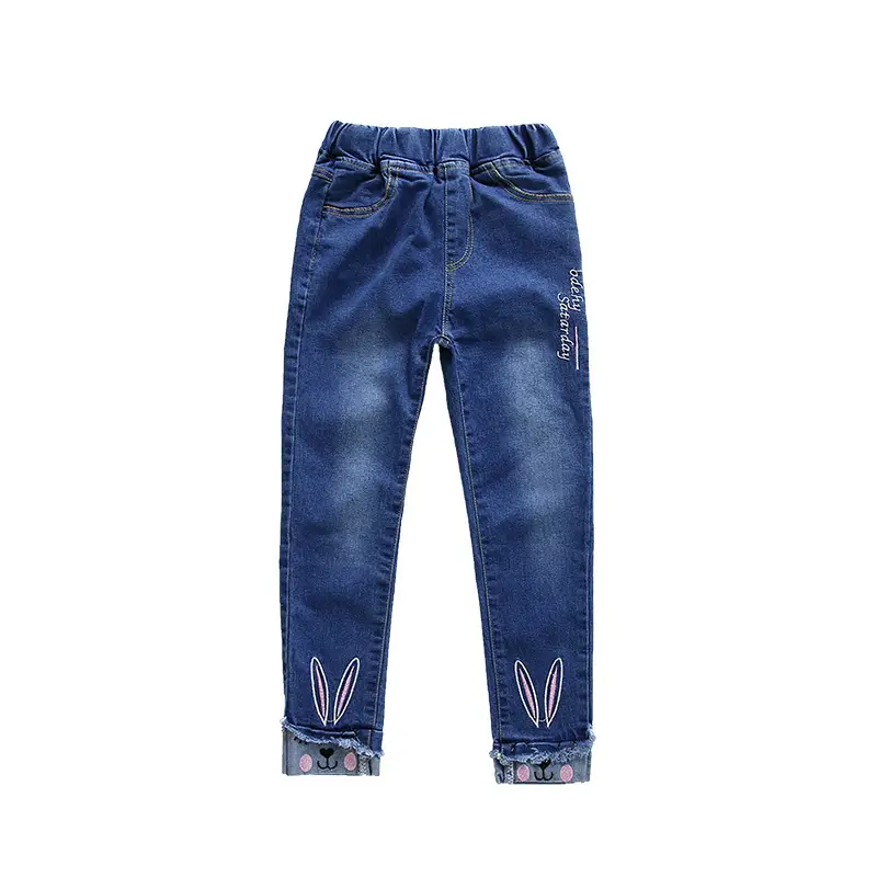 Kids Blue Denim Pants Korean Style Medium Big - Image 6