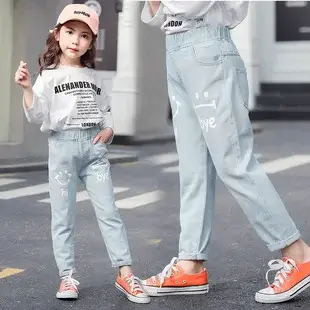 Kids Blue Denim Pants Korean Style Medium Big — feature 2