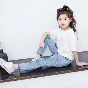Kids Blue Denim Pants Korean Style Medium Big — feature 7