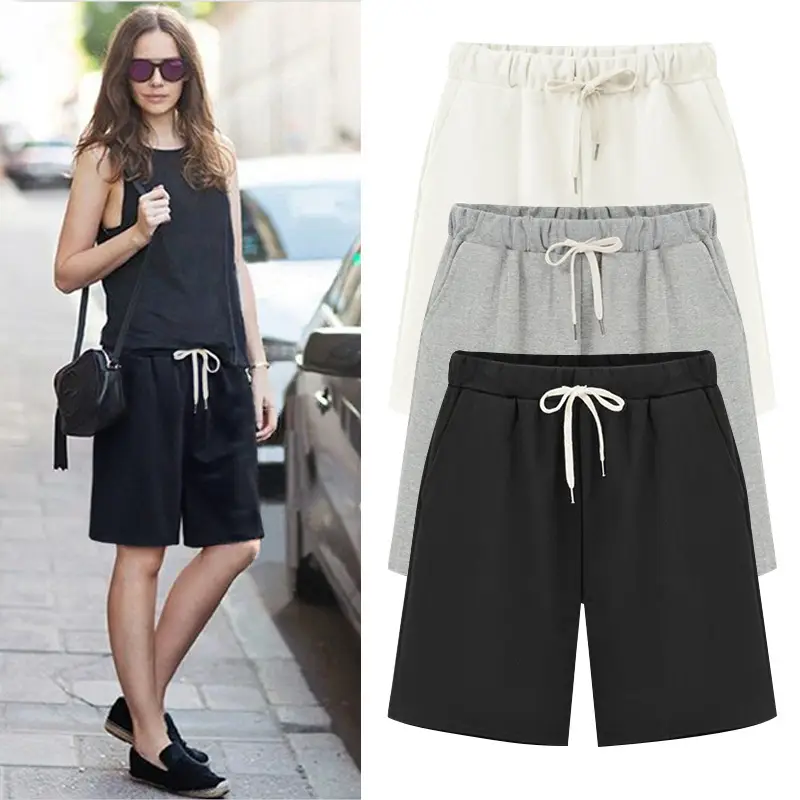 Women's Black Drawstring Shorts Large Size - Image 13