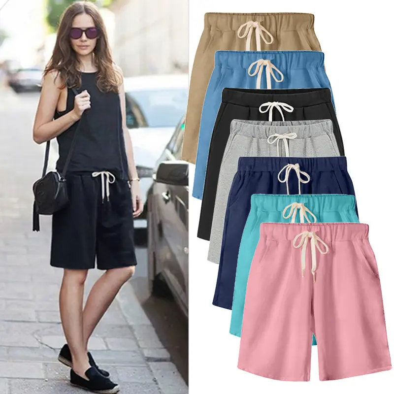 Women's Black Drawstring Shorts Large Size - Image 14