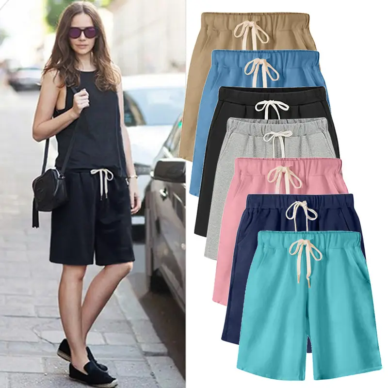 Women's Black Drawstring Shorts Large Size - Image 15