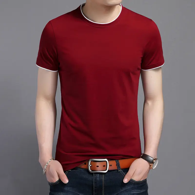 Men's White Round Neck T-Shirt Short Sleeve - Image 5
