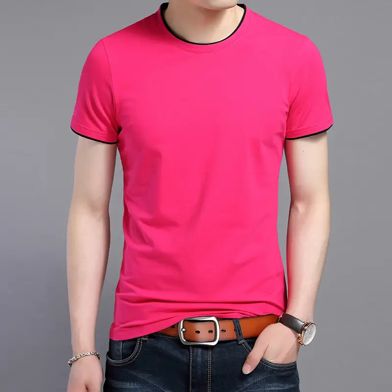 Men's White Round Neck T-Shirt Short Sleeve - Image 6