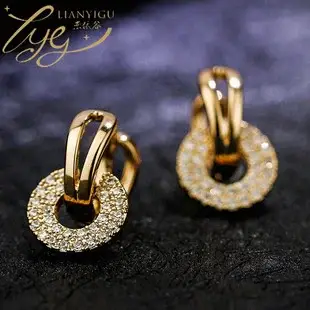 Korean Women's Round Micro-Ivalaid Zircon Earrings Silver — feature 10