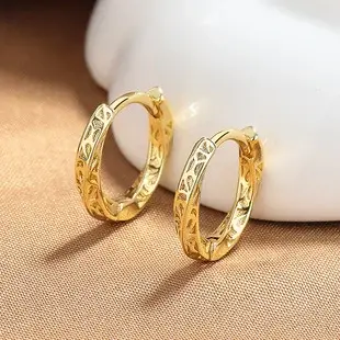 Korean Women's Round Micro-Ivalaid Zircon Earrings Silver — feature 5