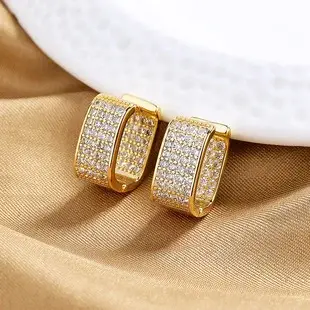 Korean Women's Round Micro-Ivalaid Zircon Earrings Silver — feature 8