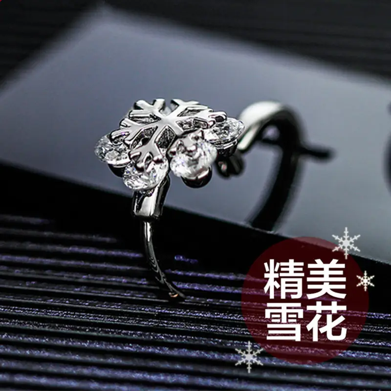 Korean Women's Round Micro-Ivalaid Zircon Earrings Silver - Image 11