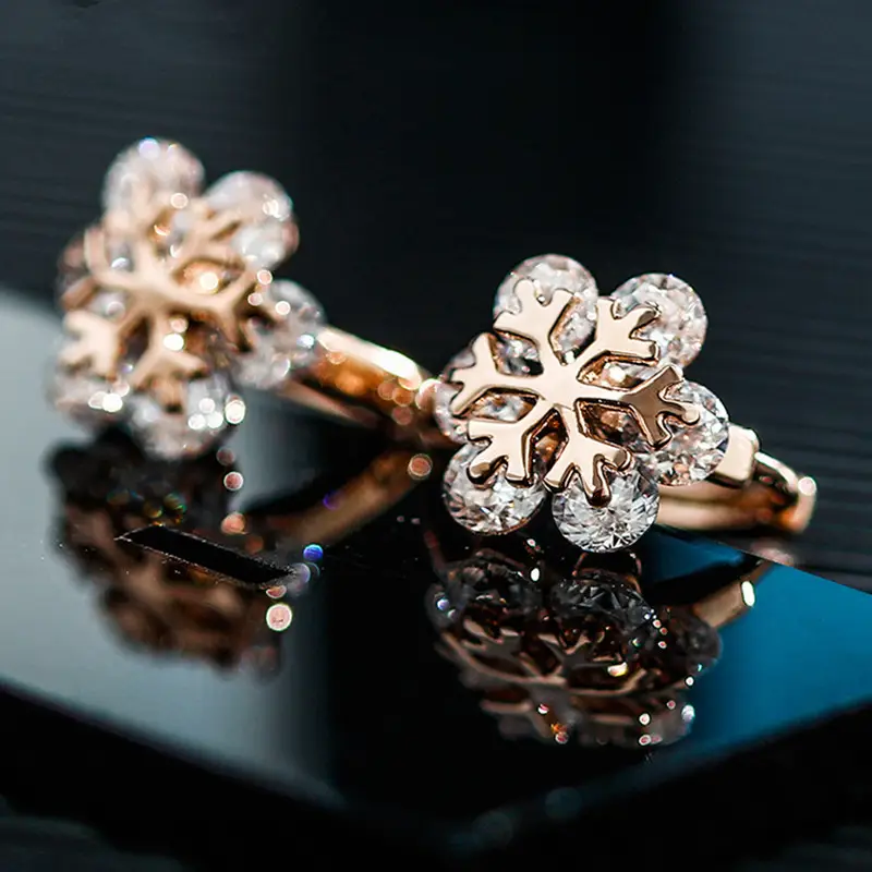Korean Women's Round Micro-Ivalaid Zircon Earrings Silver - Image 12