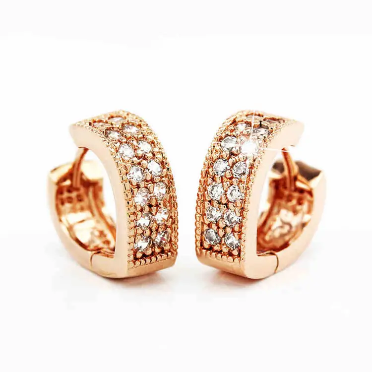 Korean Women's Round Micro-Ivalaid Zircon Earrings Silver - Image 14