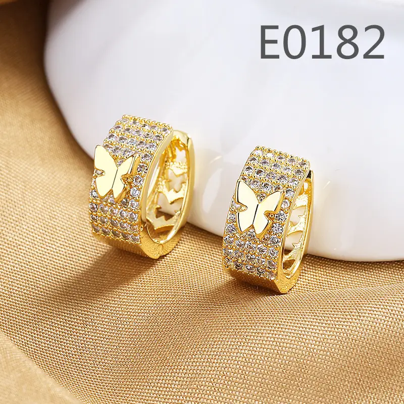 Korean Women's Round Micro-Ivalaid Zircon Earrings Silver - Image 25