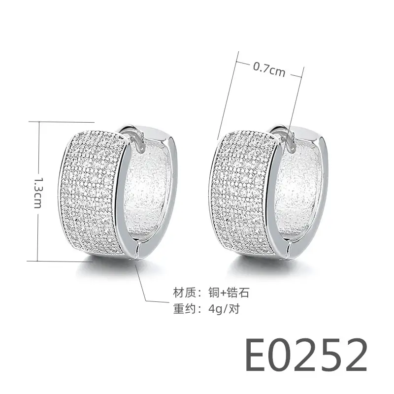 Korean Women's Round Micro-Ivalaid Zircon Earrings Silver - Image 28