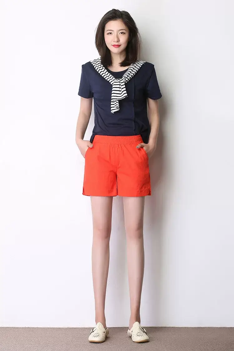 Women Hemp Beach Shorts Light Blue 2024 — feature 19