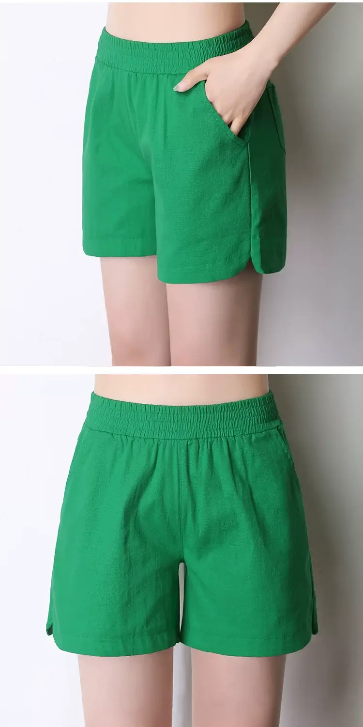 Women Hemp Beach Shorts Light Blue 2024 — feature 27