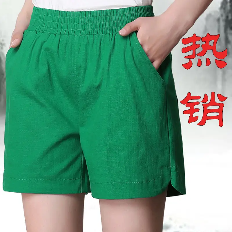 Women Hemp Beach Shorts Light Blue 2024 - Image 6