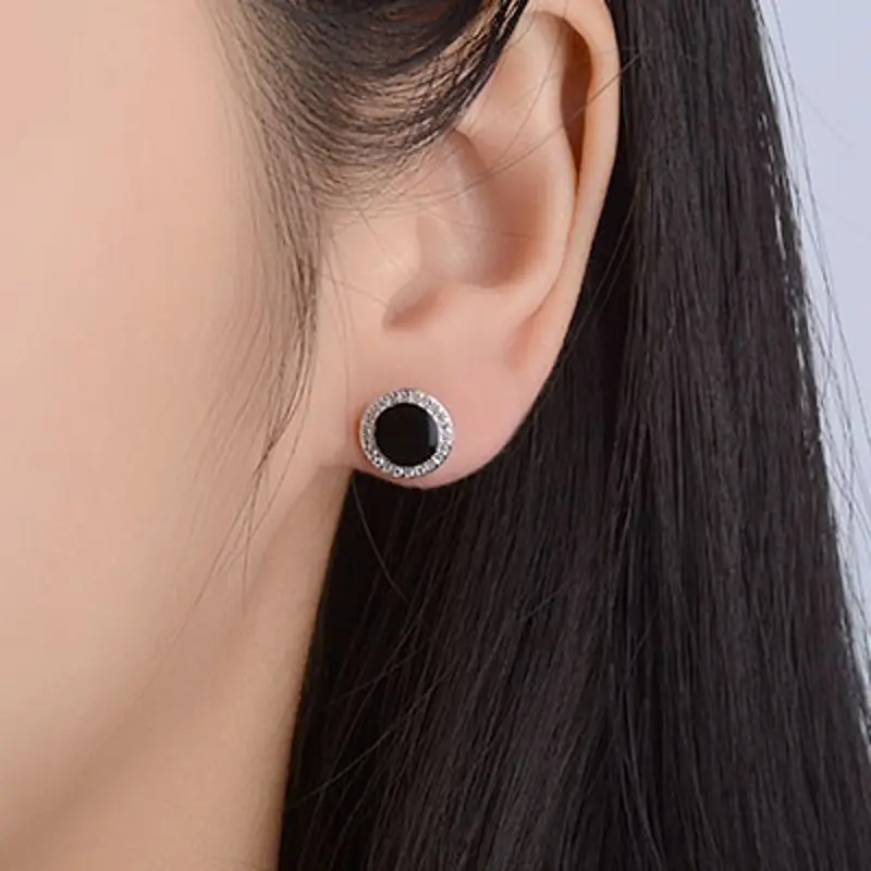 Round Crystal Earrings for Women Korean Style - Image 2