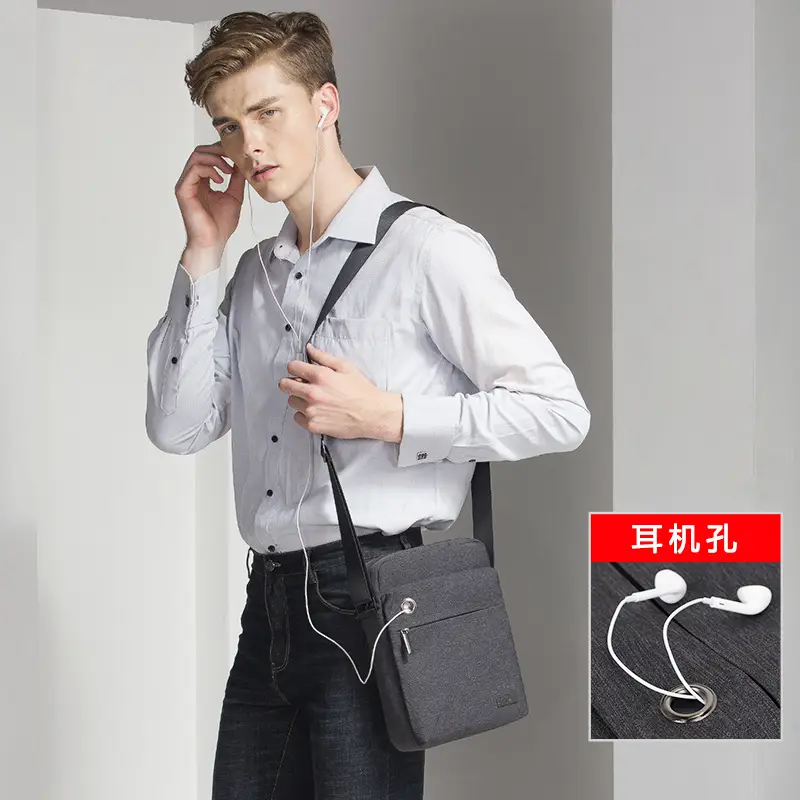 Men's Blue Water-Resistant Crossbody Bag