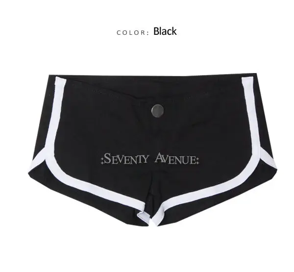 Black & White Ultra-Low Waist Hip Hot Pants Cotton Elastic Slim Sexy Shorts