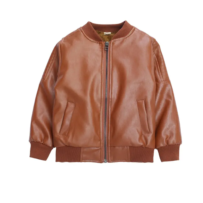 Boys' Leather Jackets, Spring & Fall 2018 New Kidsren's Clothing, Medium and Large Kidsren's Korean Style Thin Tops, Kidsren's Clothing Leather Jackets