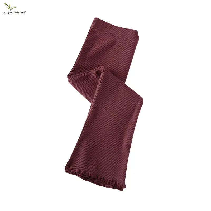 Girls Cross-Border Knitted Leggings Maroon Slim Fit - Image 3