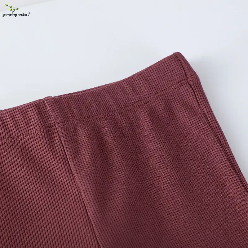 Girls Cross-Border Knitted Leggings Maroon Slim Fit - Image 5