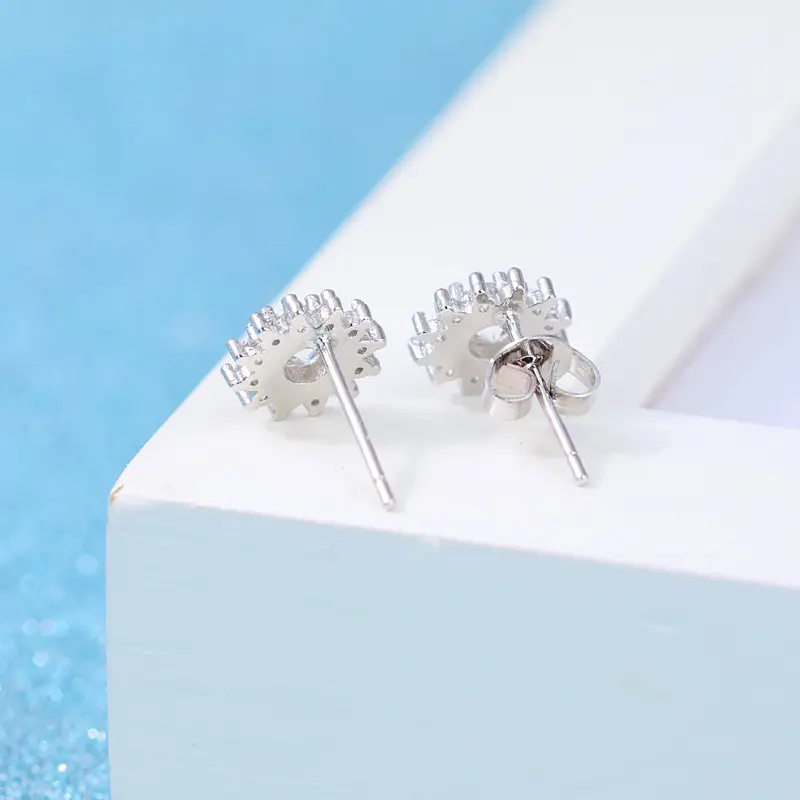 Korean Silver Plated Zircon Earrings for Women