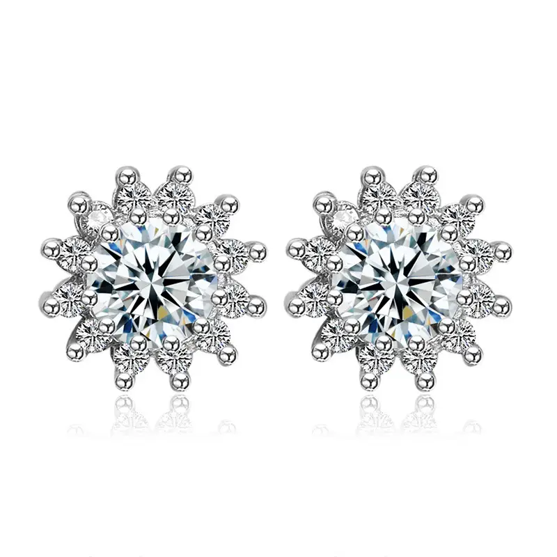 Korean Silver Plated Zircon Earrings for Women