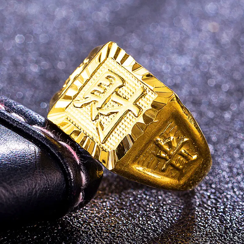 Wholesale Gold Plated Opening Men's Ring 24k Real Gold Plated Small - Image 5