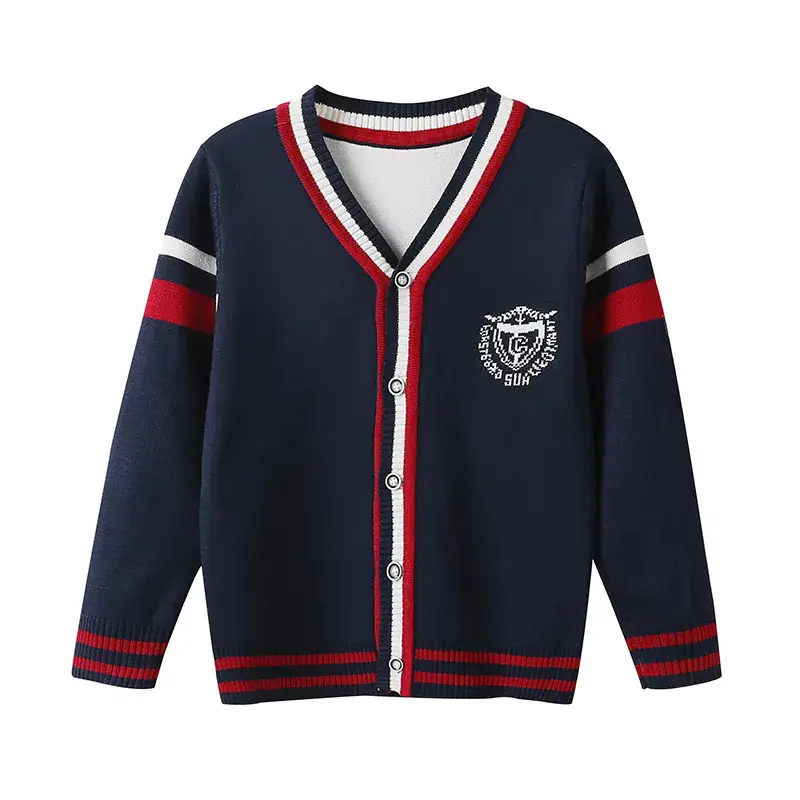 Boys' Maroon Knit Cardigan Coat Western Style 2023 - Image 7