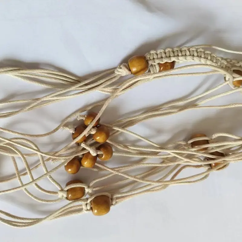 Women's Wooden Beads Waist Chain for Sweater Dress