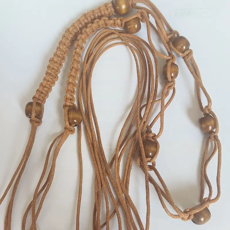 Women's Wooden Beads Waist Chain for Sweater Dress