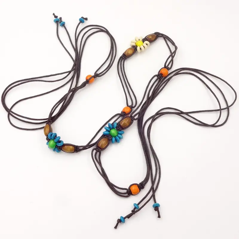 Women's Wooden Beads Waist Chain for Sweater Dress