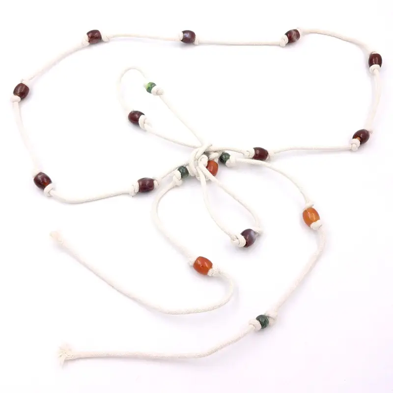Women's Wooden Beads Waist Chain for Sweater Dress