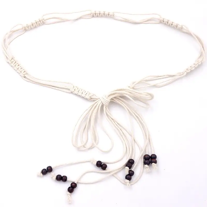 Women's Wooden Beads Waist Chain for Sweater Dress
