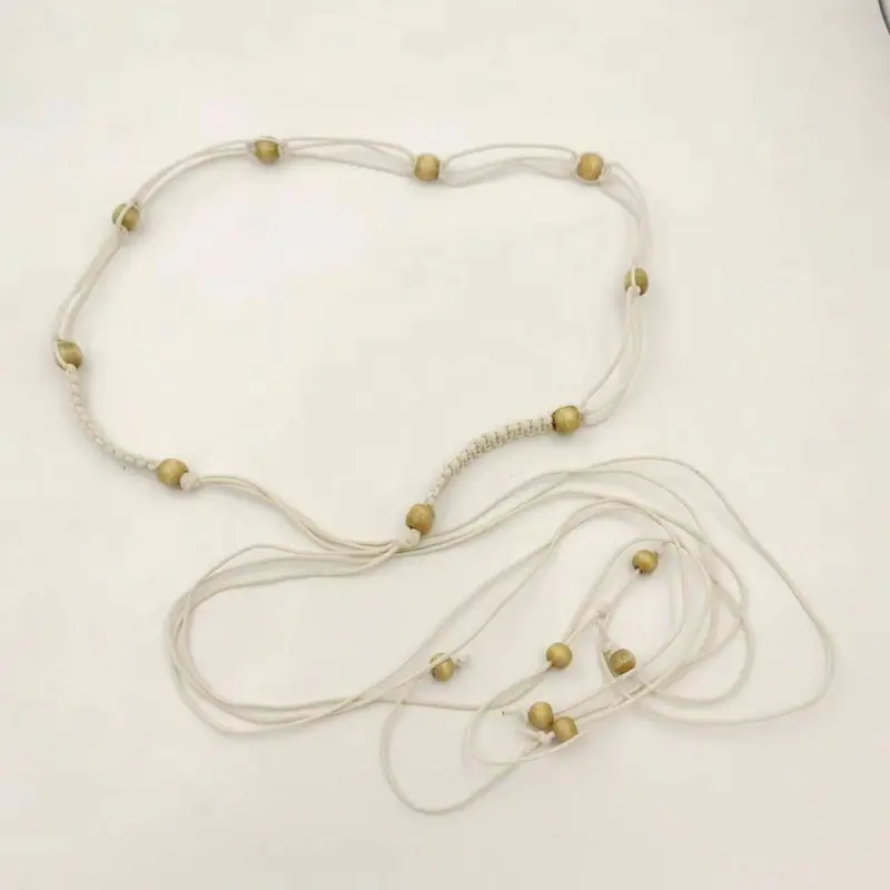 Women's Wooden Beads Waist Chain for Sweater Dress
