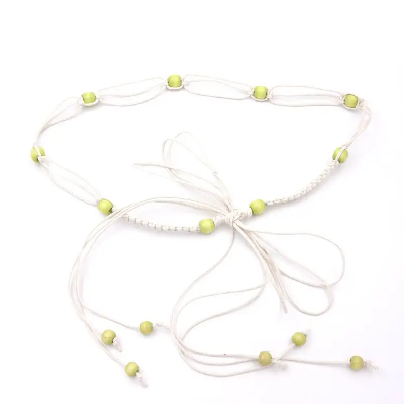 Women's Wooden Beads Waist Chain for Sweater Dress