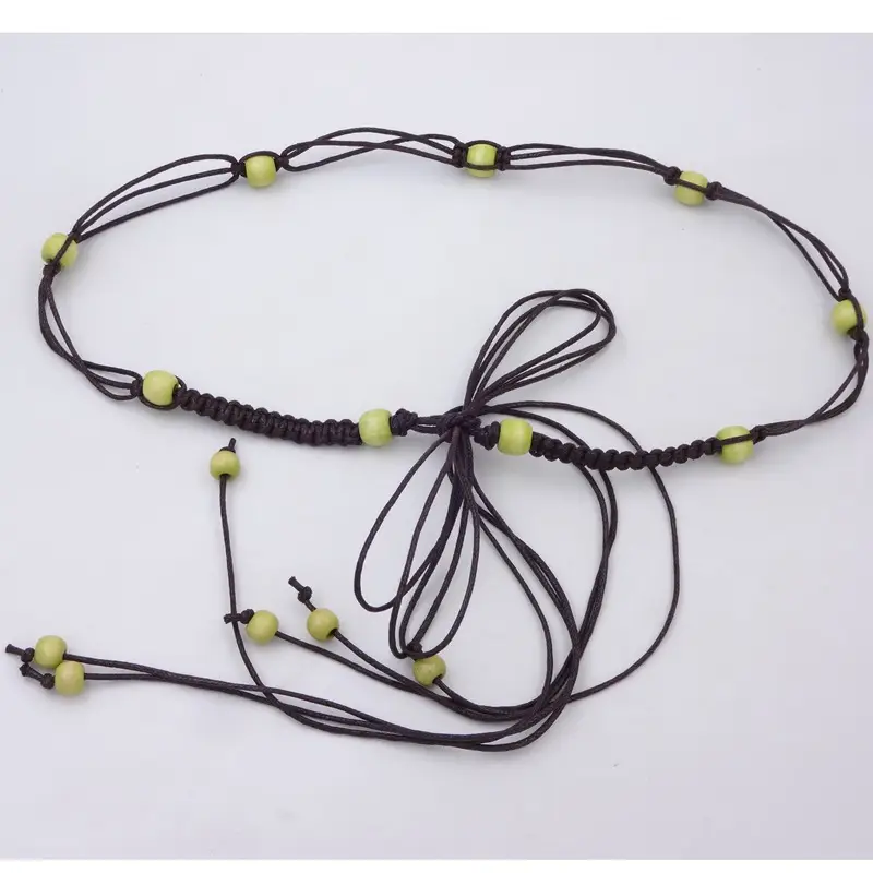 Women's Wooden Beads Waist Chain for Sweater Dress