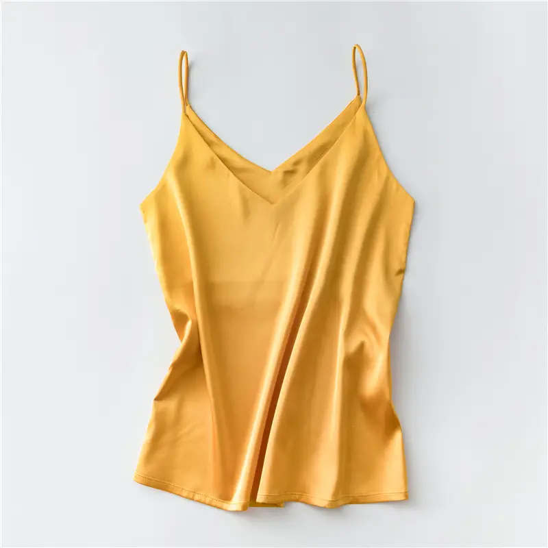 Green V-Neck Silk Camisole Women Plus Size Summer - Image 10