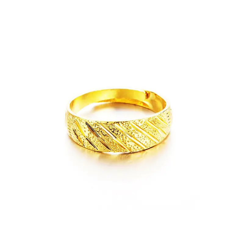 18K Gold Plated Sand Gold Ring for Men Women - Image 6