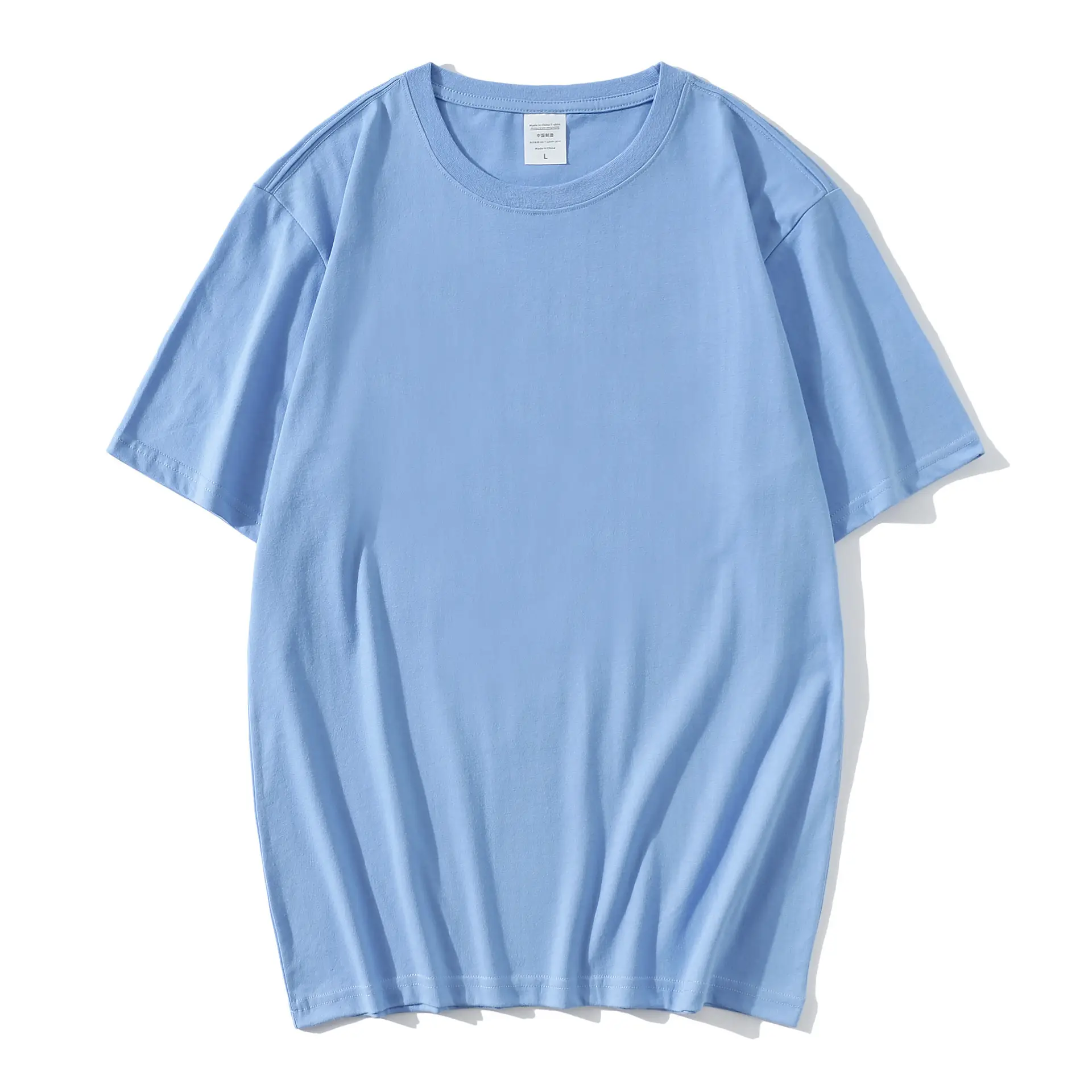 Men's Blue Cotton Round Neck T-Shirt - Image 8
