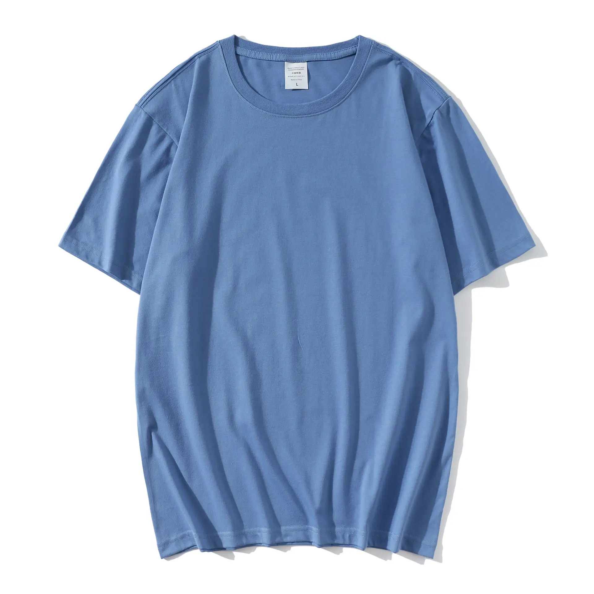 Men's Blue Cotton Round Neck T-Shirt - Image 7