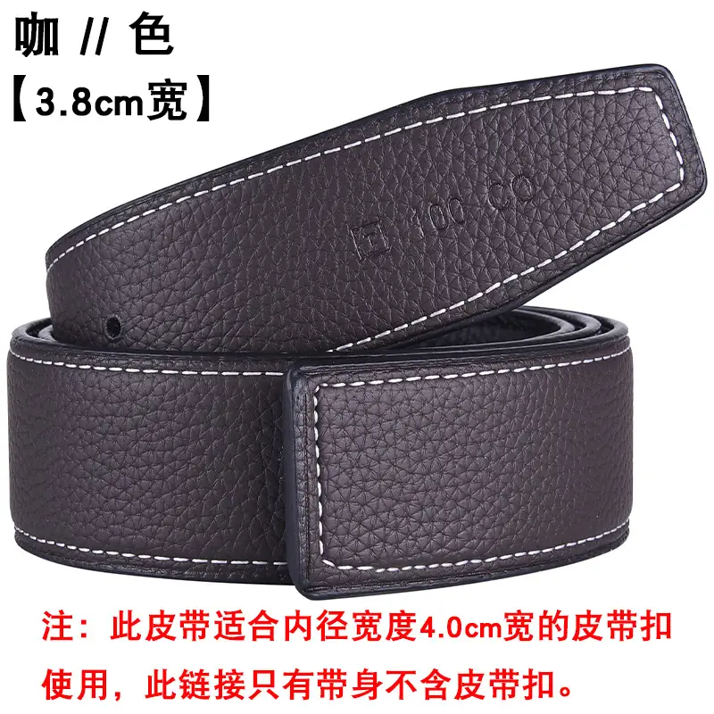 Men's Genuine Leather Belt with Smooth Buckle, 3.1cm Wide - Image 16