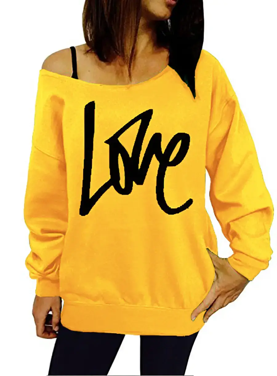 Women's Black LOVE Letter Long Sleeve Sweatshirt - Image 11