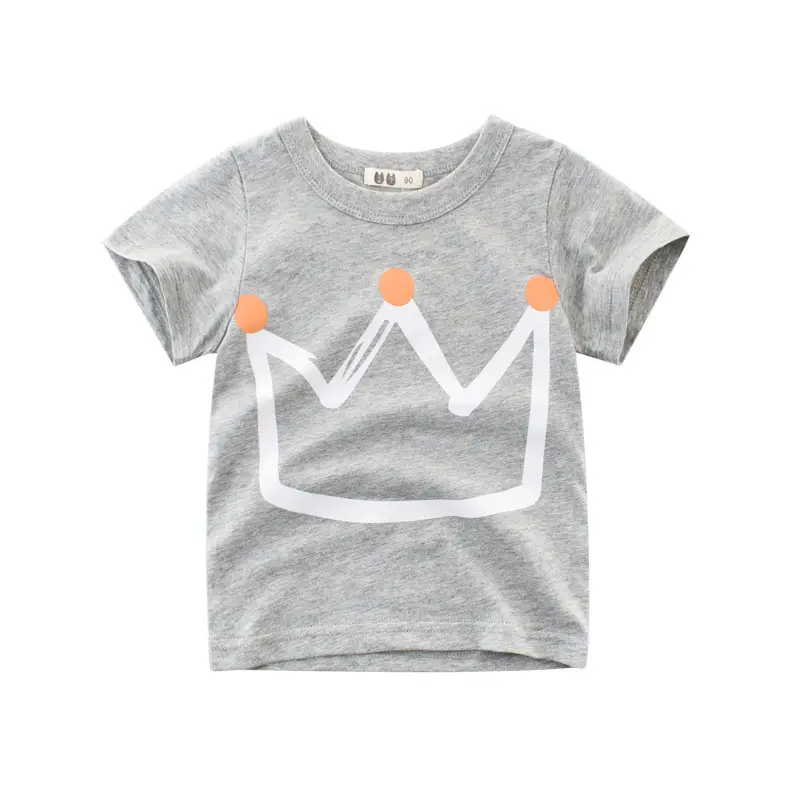 Kids Crown Short Sleeve T-Shirt Grey - Image 2