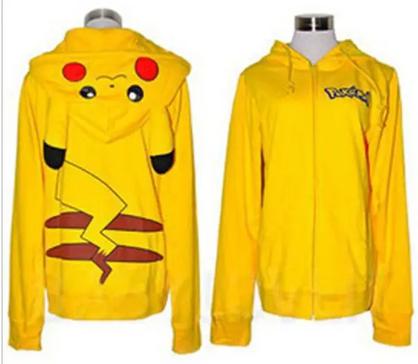 Women Yellow Pikachu Full Zip Hoodie Sweatshirt — feature 5
