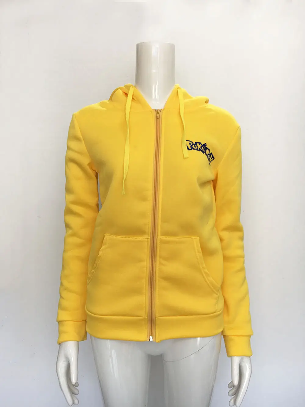 Women Yellow Pikachu Full Zip Hoodie Sweatshirt — feature 6