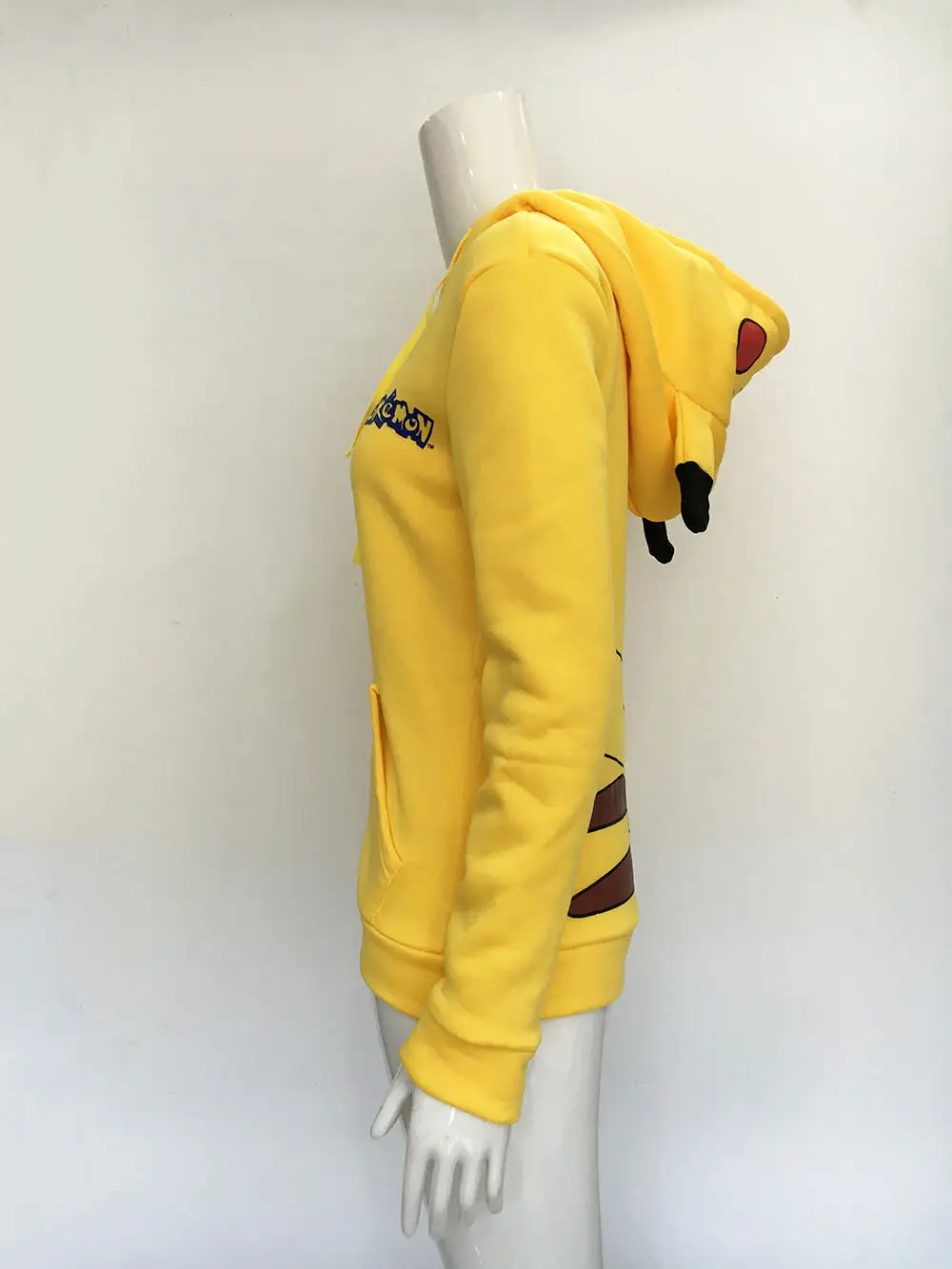 Women Yellow Pikachu Full Zip Hoodie Sweatshirt — feature 7