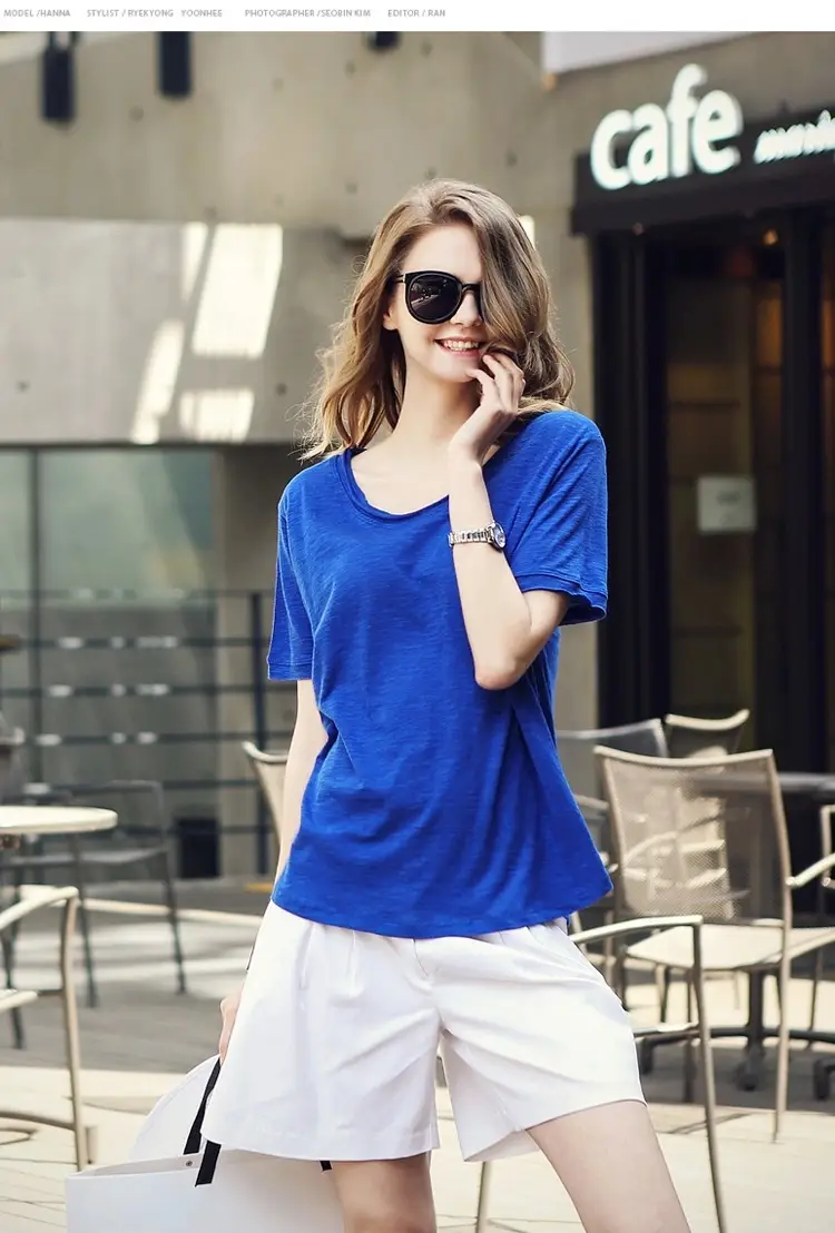 Women's Grey Loose T-Shirt Summer 2025 Lazy Style — feature 14