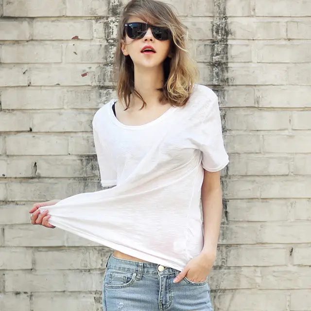 Women's Grey Loose T-Shirt Summer 2025 Lazy Style - Image 4